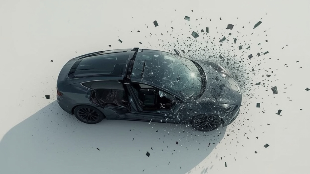 A Tesla Model Y Got Hit by Missile Debris. The Glass Roof Held.